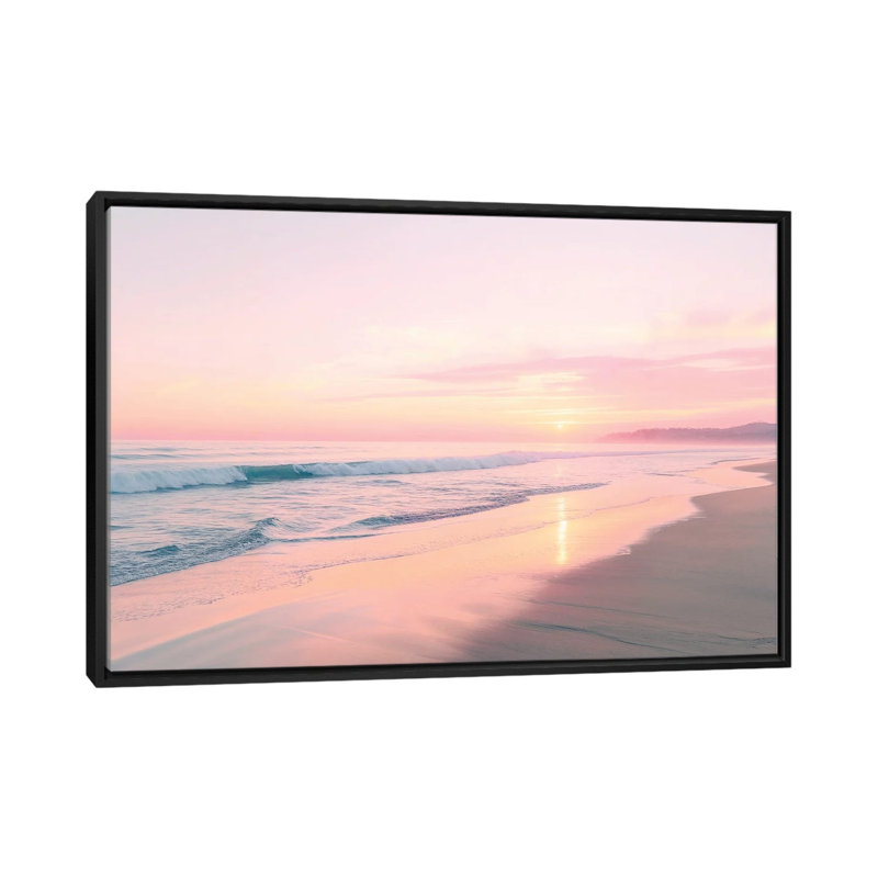 Sunset Serenity - reproduction d'art murale encadrée, H 18 po x l 26 po, Reproduction encadrée sans passe-partout, Noir