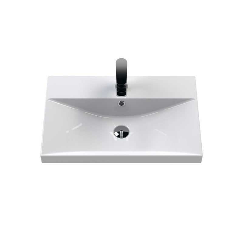 610mm Single Bathroom Vanity with Drop In Vitreous China Basin, Midnight Blue