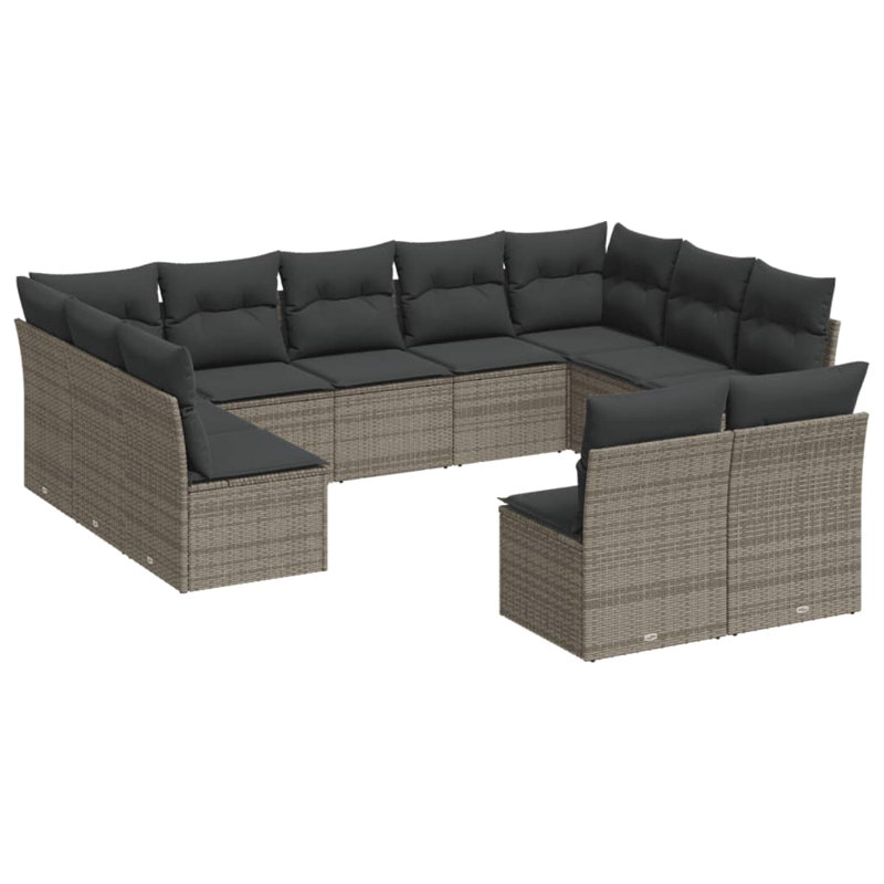 Vidaxl Garden Sofa Set Poly Rattan Medium Modular Garden Sofa Set