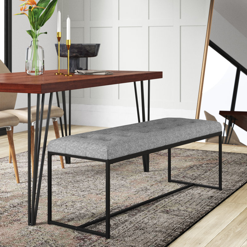 Wansley Linen Upholstered Bench, Grey