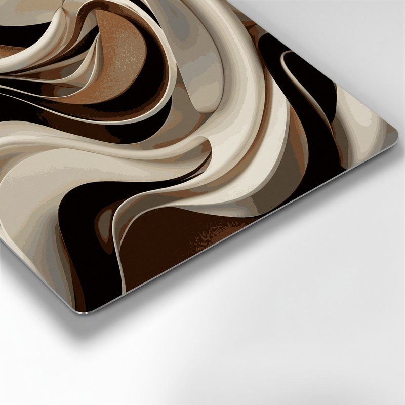 «Biomorphic Abstraction 72», art mural en métal beige, H 16 po x l 16 po
