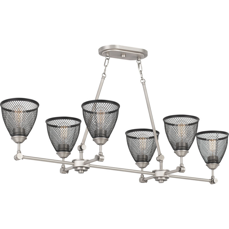 Lowman 6 - Light Steel Dimmable Chandelier