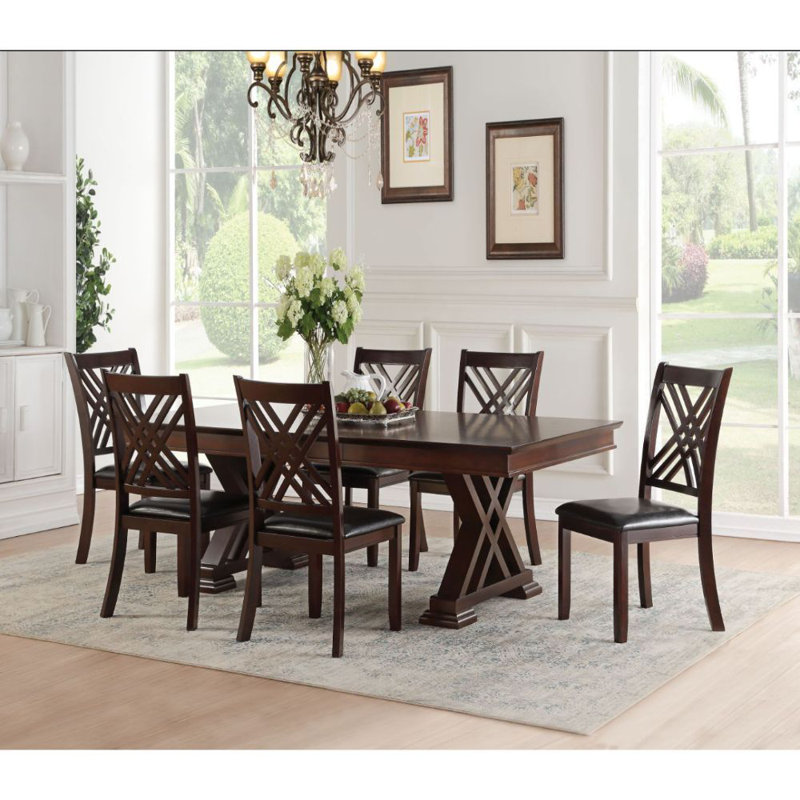 Espresso Poplar Extendable Rectangular Dining Table 42"x60"