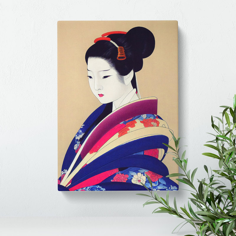 View Of A Geisha No.5 - Wall Art, 76cm H x 50cm W, Wrapped Canvas, No Matte