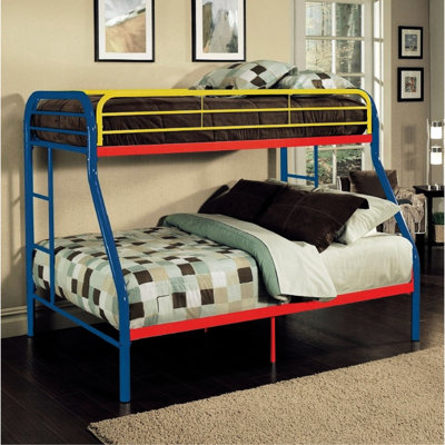 Twin/Full Metal Bunk Bed In Silver Sparkle, Featuring Built - In Side Ladders, Full Length Guardrail, 2" Tube Frame, Slat System, 660Lbs Limit, 60In Height Of Glitter, With Not Convertible, Capacity,