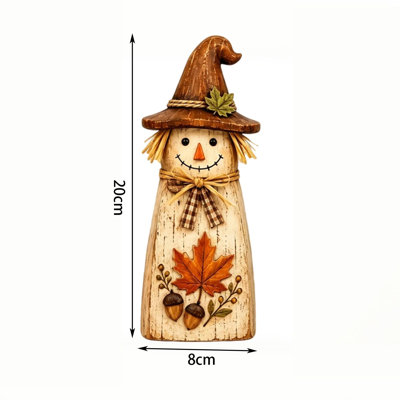 Resin o rnaments Vintage Wooden Scarecrow Fall Decor Set Display On Mantels Shelves Entryway Tables Coffee Bars And Kitchen Counters