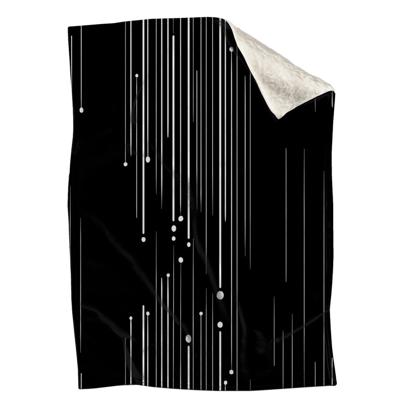 Lines Fleece Throw Blanket - Abstract Throws for Sofas or Beds, 68in W x 80in H