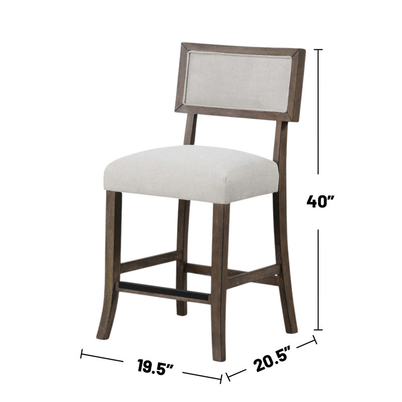 Ensemble de 2 chaises rembourrées en noyer foncé et gris clair