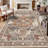 Washable Rugs - Large Boho Rugs for Living Room Stain Resistant Carpet Vintage Tribal Rugs for Bedroom Kitchen Bathroom Non Slip Backing Home Decor Floor Decoration Mat Brick-1886678030