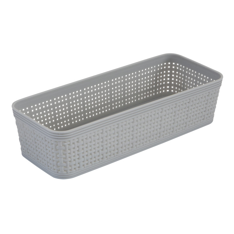 Rebrilliant Plastic Decorative Bin, Gray
