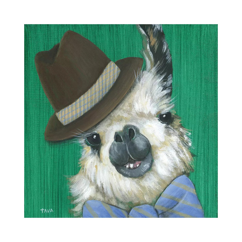Llama Gentleman by Tava Studios - Gallery-Wrapped Canvas Giclée on Canvas, Canvas, 30.48 cm H x 30.48 cm W
