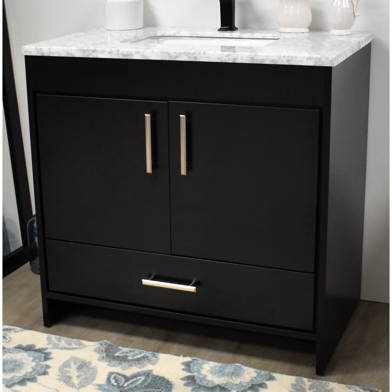 Ensemble de meuble-lavabo simple 36 po Annily, Noir