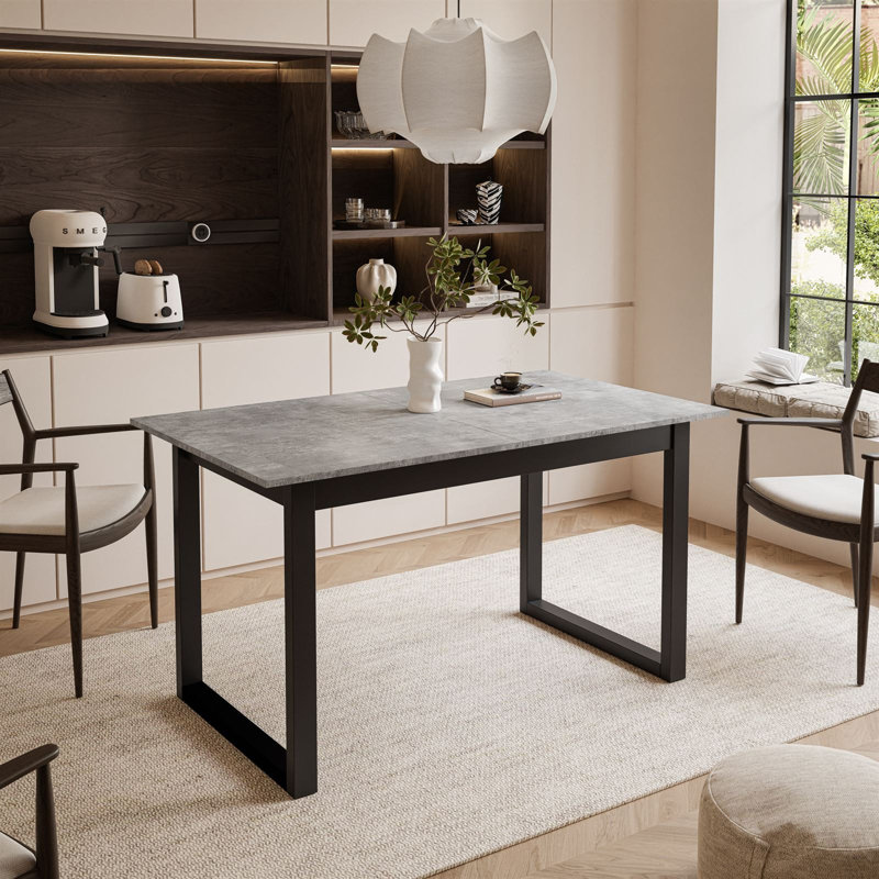 Extendable table ARTON II  140 cm, "U" legs, Black, Bellatro Grey