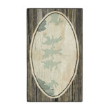 Antique Hooked Rug In Brown & Gray With Dancing Rabbits Pictorials - Rug & Kilim