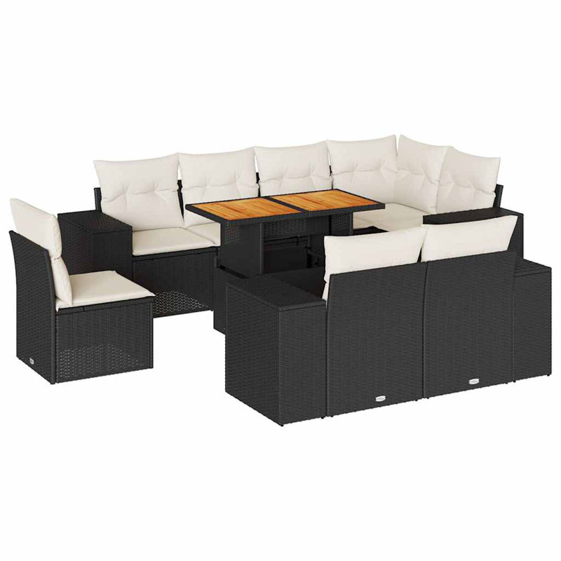 Grand canapé modulaire en rotin PE Vidaxl