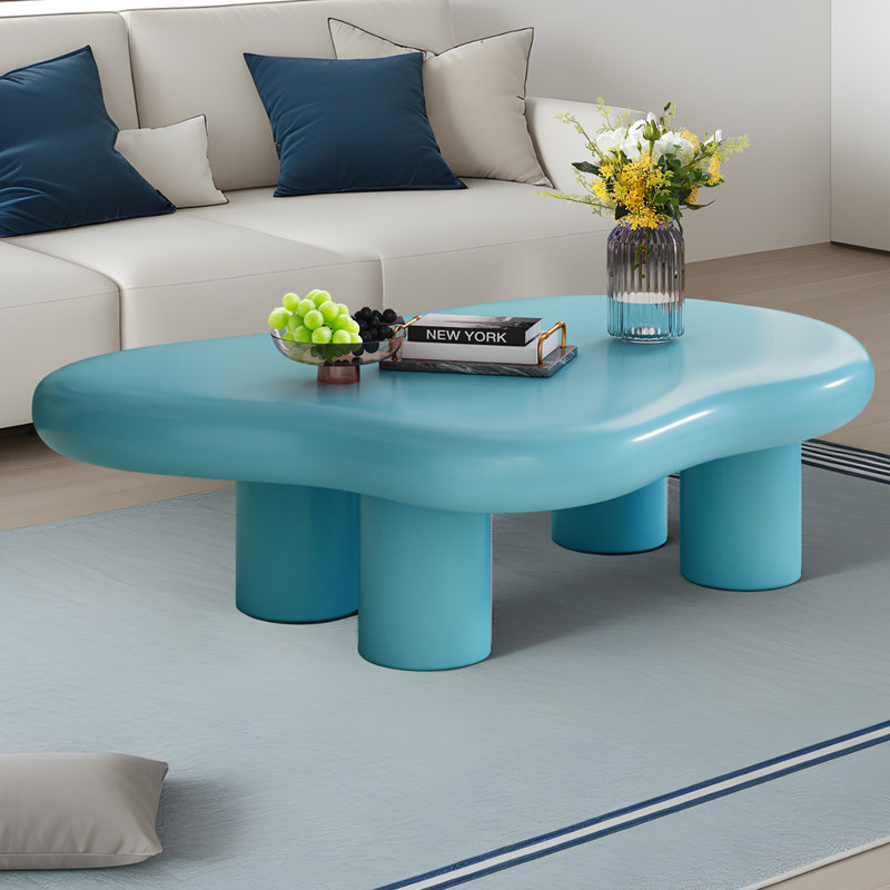 Table basse Ednar, Bleu, H 13,8 po x L 48,5 po x l 35 po