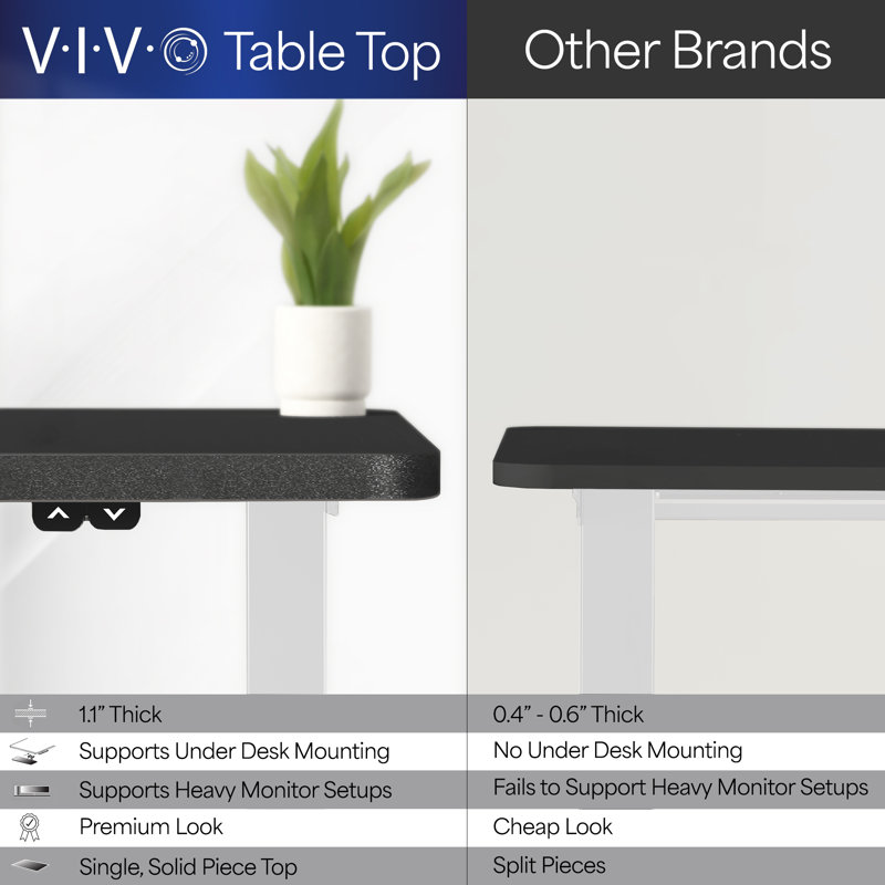 Light Wood and White Electric Adjustable Height Standing Desk