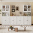 71'' Kitchen Pantry With Bookcases, Farmhouse Wall Unit Tv Stand For Tvs Up To 75"