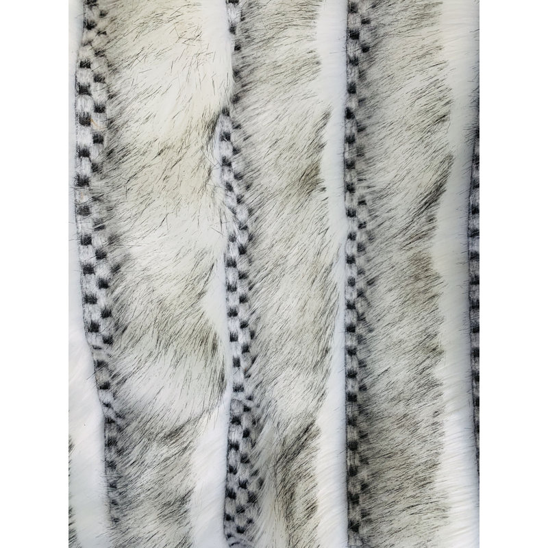 Jeté de luxe en fausse fourrure blanc cassé Plutus, l 110 po x L 80 po