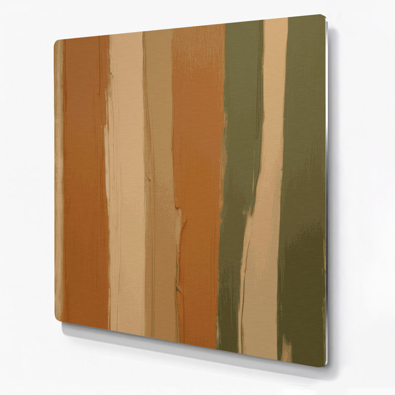 Abstrait couleur champ 64, art mural en métal brun, H 8 po x l 8 po