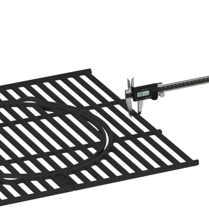 Grille multifonctionnelle en fonte A105, H 0,28 po x l 17,7 po x P 12 po