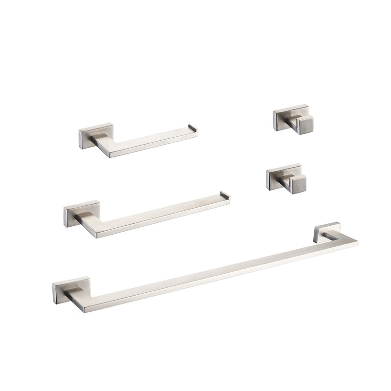 Ensemble de quincaillerie de salle de bain 5 pièces, Argent argent