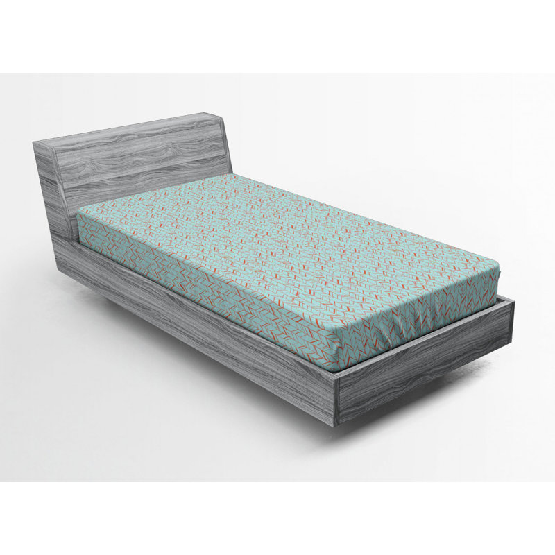 Microfiber Geometric Fitted Sheet, Twin Fitted Sheet