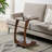 Emerson Solid Wood C Shaped End Table with Wheels, Walnut Color