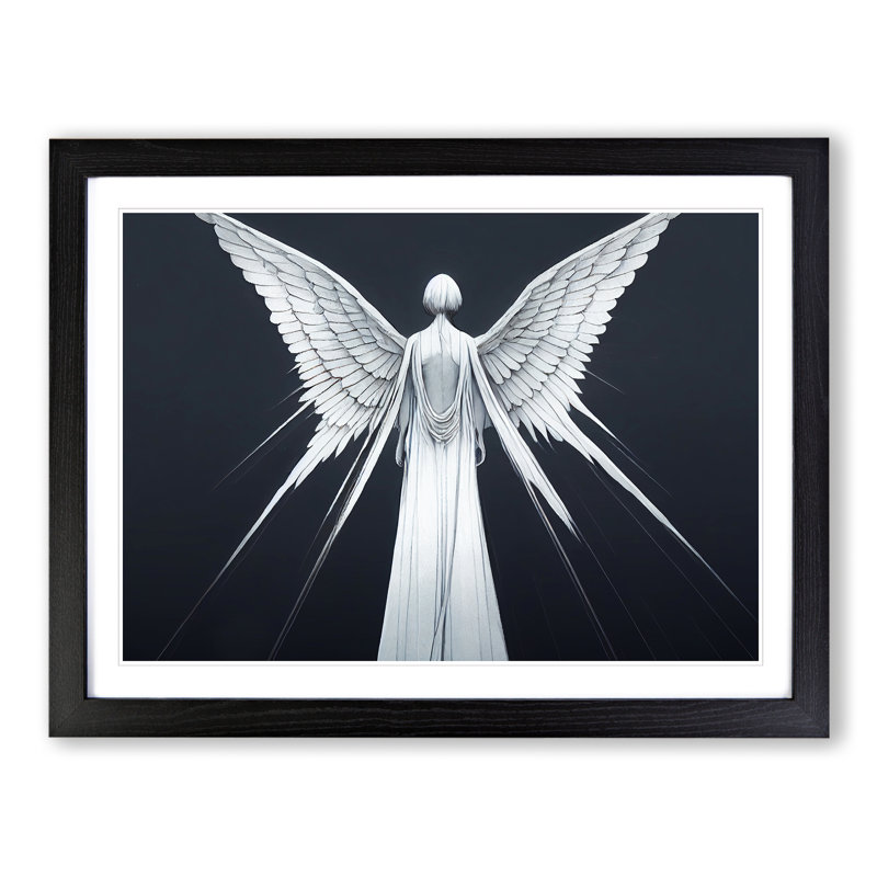 Stunning Angel - Single Picture Frame Print, Black, 46cm H x 64cm W x 2cm D