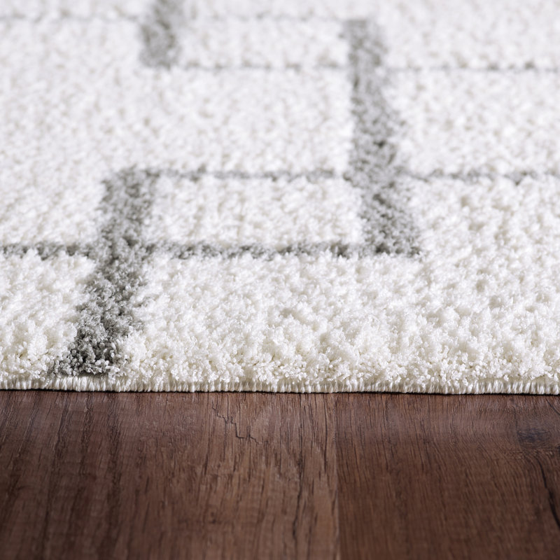 Tapis crème/argenté Kempf, Rectangle 9 pi 2 po x 12 pi 10 po