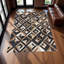 Tapis géométrique brun en peau de vache patchwork_8,83 x 12 pi-2123701249