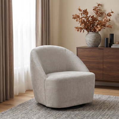 Fauteuil d'appoint pivotant Leon Chenille beige