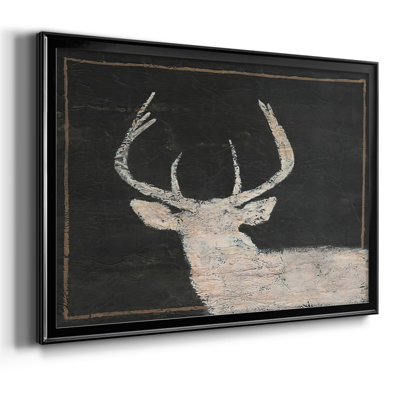 Brow Tine Deer I, reproduction d'art sur toile, H 18 po x l 26 po x P 1,5 po, Noir