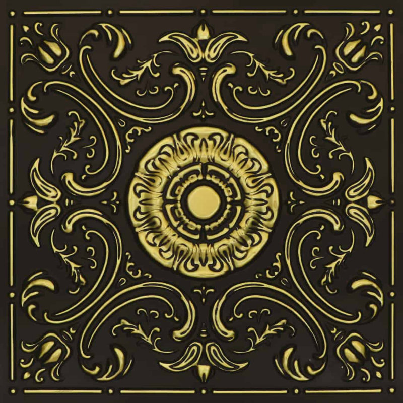 Carreau de plafond en PVC 2 pi x 2 pi Venice, Laiton antique