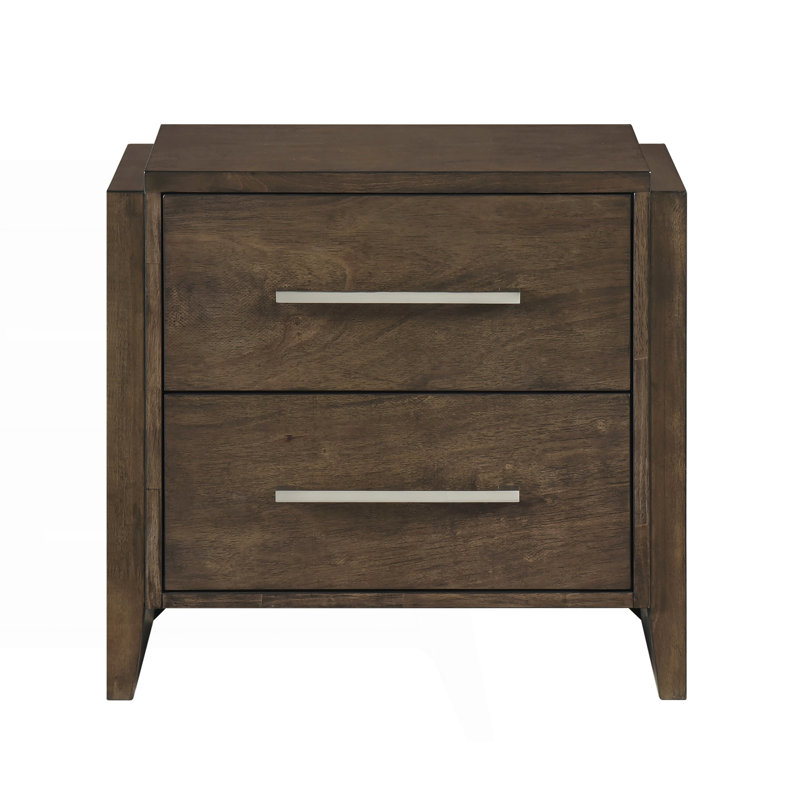 Transitional Two Drawers Nightstand