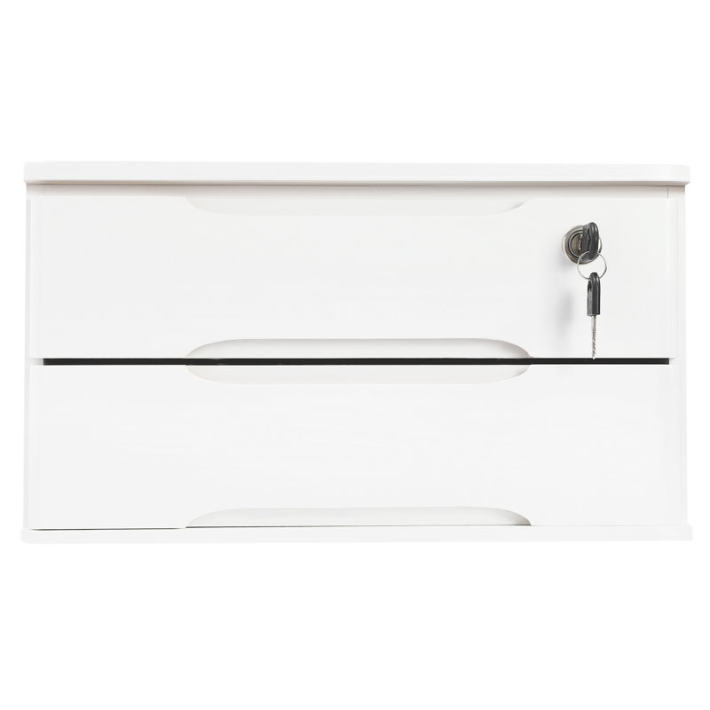 Organisateur de bureau empilable en bois massif Keedie, Blanc