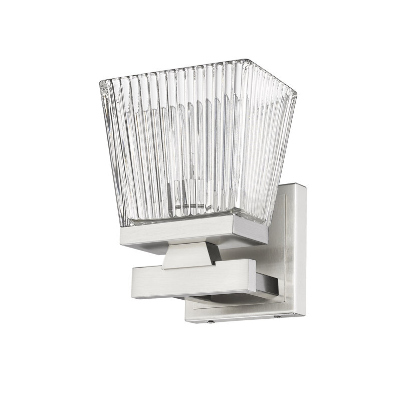 Lutrische Armed Sconce, Clear, Brushed Nickel