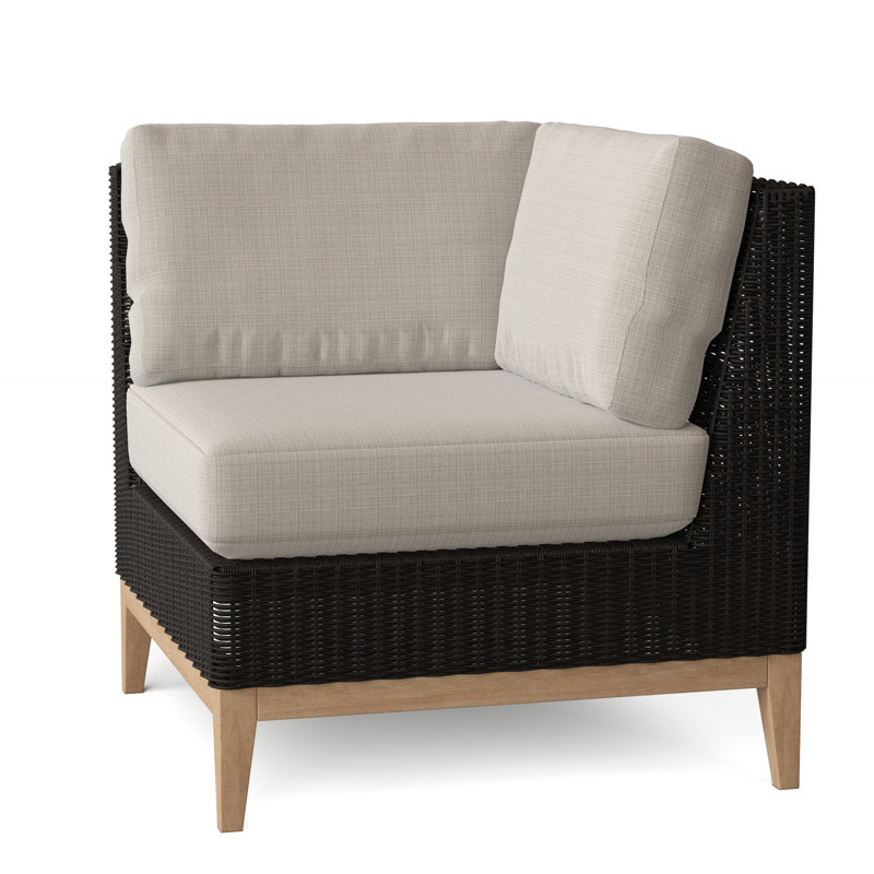 Frances Outdoor Corner Wedge Lounge Chair, Ash, Frances Black