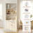 Modern Bookcase With Glass Doors And Thickened Top Panel-1819441107