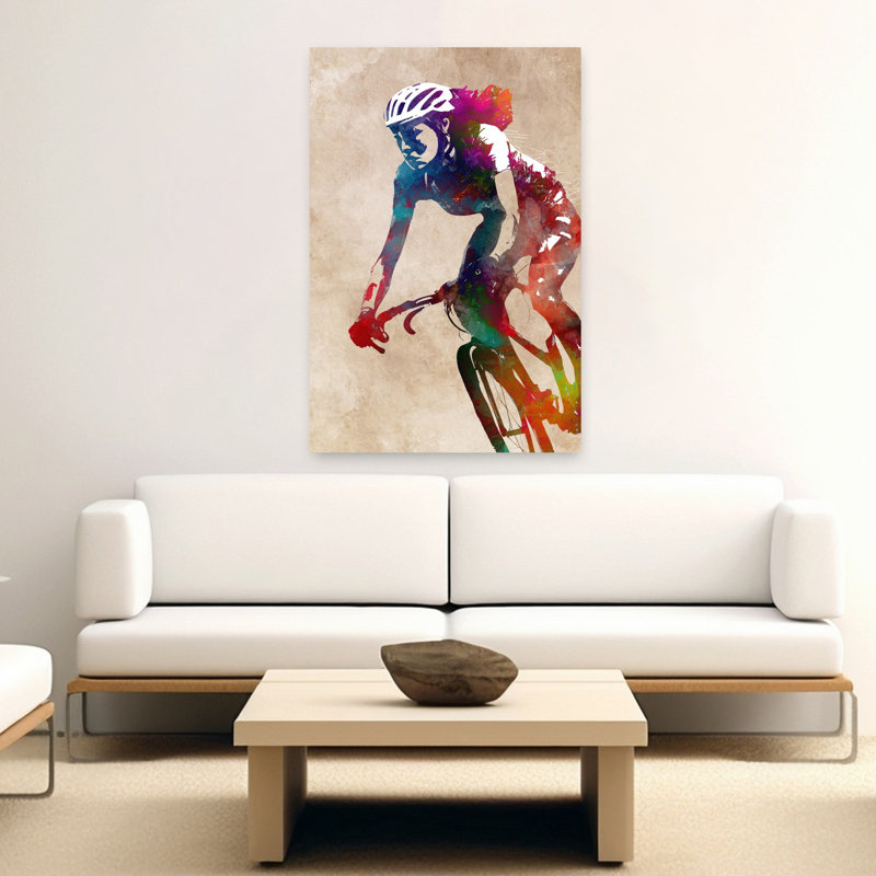 «Vibrant Cycling Spirit», art mural contemporain, 60" H x 40" W