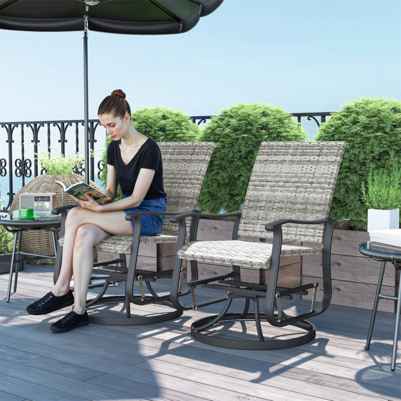 Ensemble de 2 fauteuils oscillants d'extérieur Outsunny