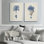 « corail antique en bleu marine iii » par vincent van gogh, ensemble de 2 reproductions d’art sur cadre photo