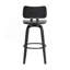 Tabouret de bar pivotant en bois noir de 30 po en similicuir gris avec métal noir