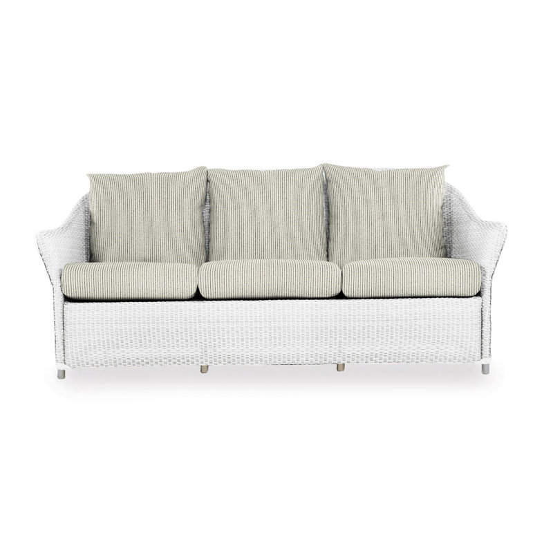 Weekend Retreat Outdoor 3 - Seat Patio Sofa, White, Serena Floral Meadow