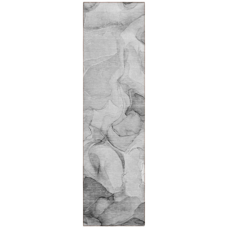 Tapis de couloir d'extérieur 8 po gris