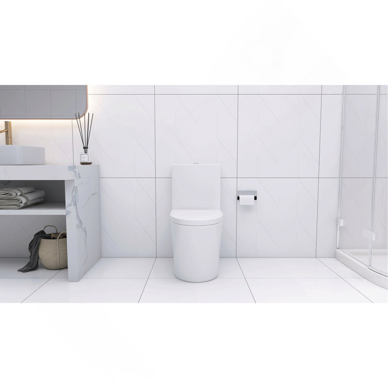 Toilette allongée une pièce - blanc