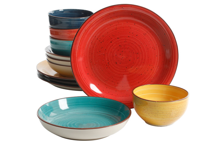 Cobleskill Double Bowl 12 Piece Dinnerware Set, Service for 4