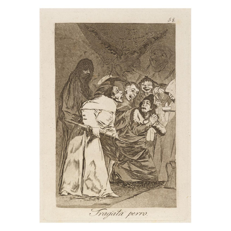 Tragala perro. (Swallow it dog.) Par Francisco de Goya - Impression sur giclée, H 28 po x l 22 po