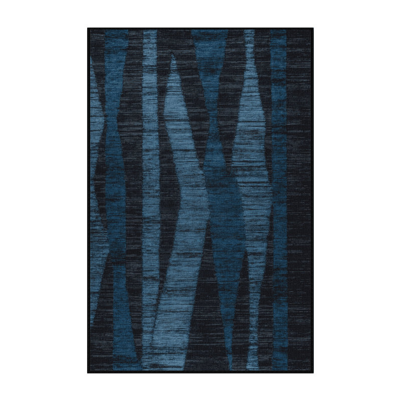 Tapis abstrait gris lavable à la machine