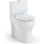 Toilette compacte une pièce pour salle de bain, toilette standard moderne à double chasse 0,8 / 1,28 GPF, 17,5 po de hauteur ADA, trou latéral, siège à fermeture douce, 12 po brut, blanc